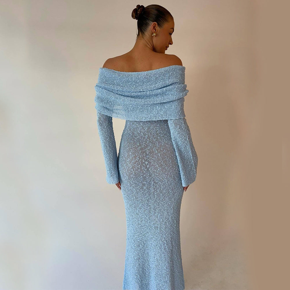 Robe tricotée asymétrique